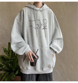 Funny Cartoon Fist Bump Kawaii Graphic Hoodies For Men Y2K Streetwear Oversized Pullover Sweatshirts Hombre Fleece Clothing