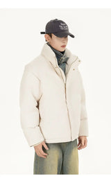 Winter Splice Denim Cotton-padded Jacket Men Women Stand Collar Fashion Loose Casual Thicken Warm Parkas Jacket Boyfriend Coat