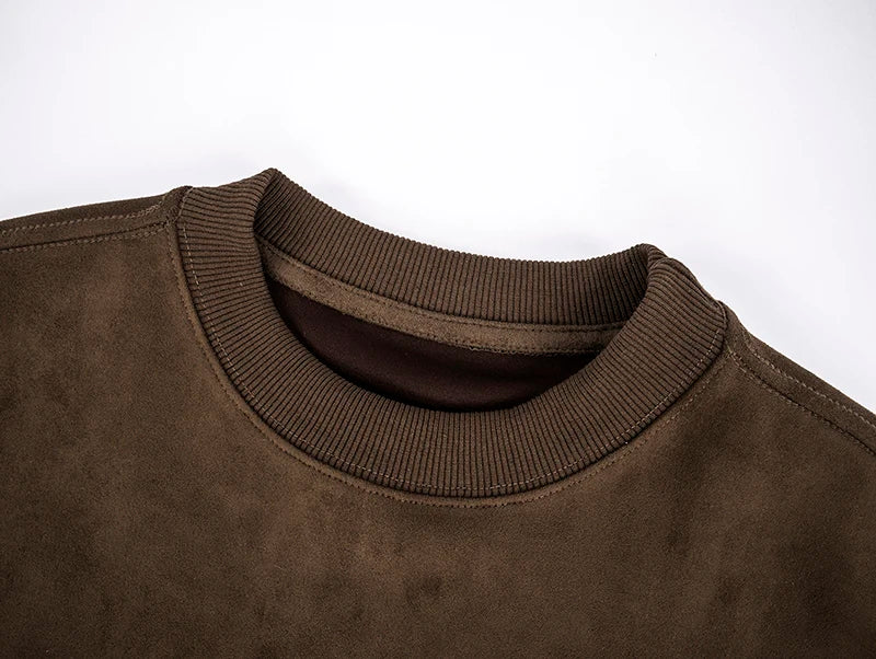Original Letter Embroidery O Neck Suede Summer Short Sleeve Streetwear Casual Oversized Top