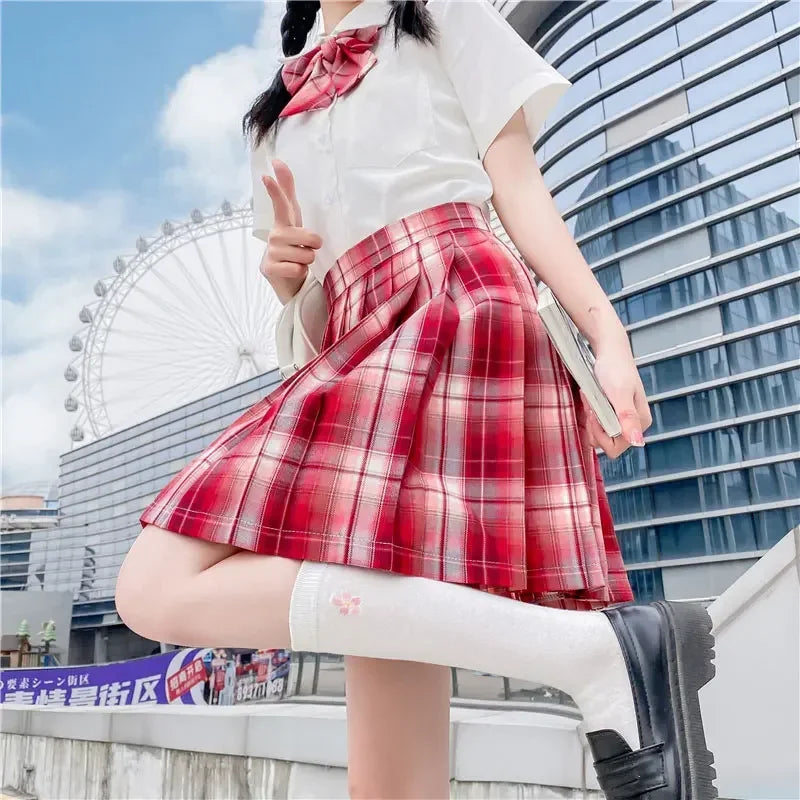 Jk Uniforms Gyaru School Uniform for Girl Student Pleated Skirt Uniform Set Women Short Sleeve Bow Tie Seifuku Japanese Style