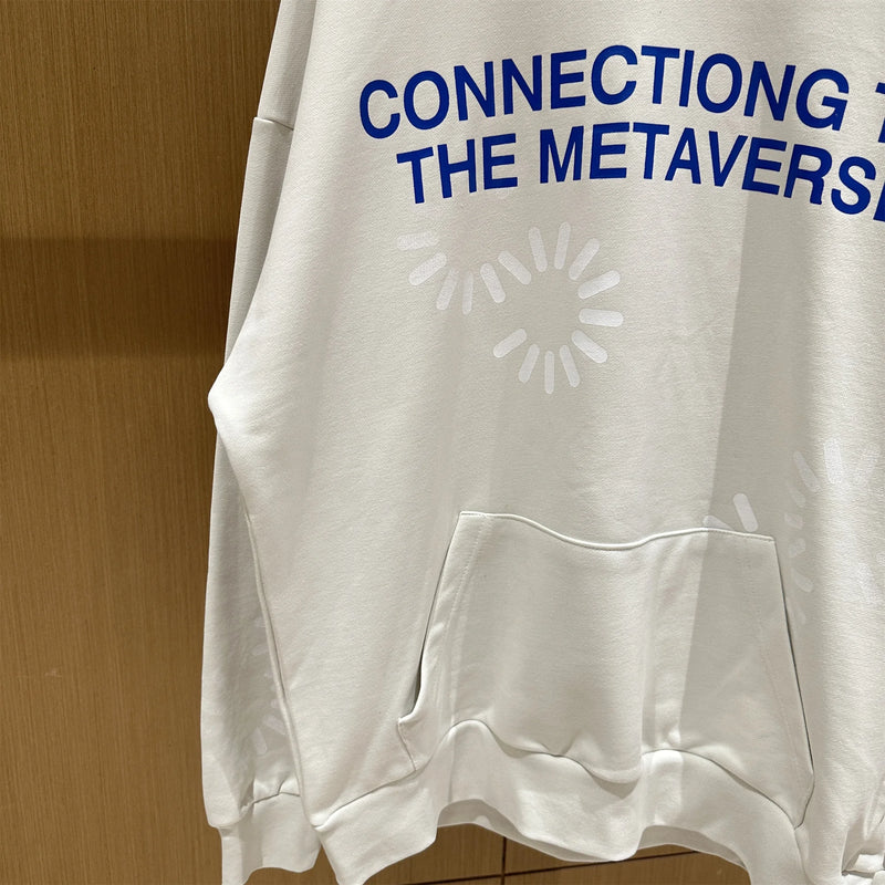 New Arrival ET Hotselling loads foam slogan print washed worn High-Street hoodie loose plush sweatshirt for men and women