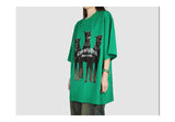 Sadcore Oversized shirt – Harajuku T Shirt Mens 2023 Summer Dog Letter Printed Vintage