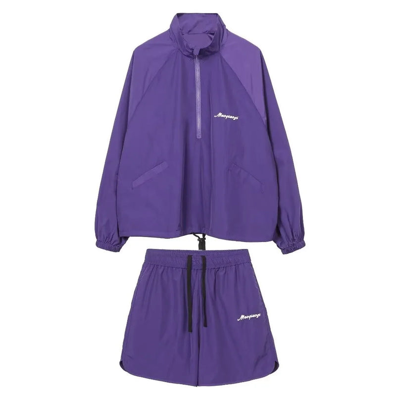 quick drying two piece set men loose casual street sweatshirt shorts y2k stand collar casual loose lightweight suits american unique shorts style 511