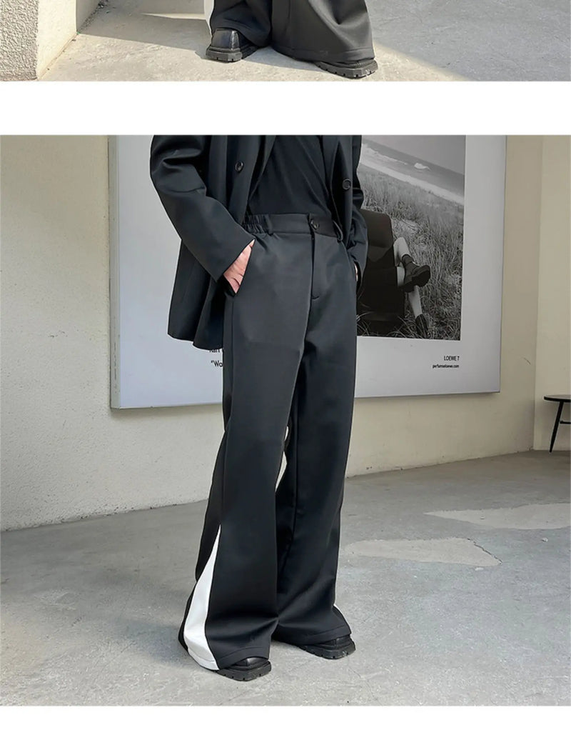 flare pants men vintage fashion casual bell bottom trousers male streetwear net celebrity long pants stage costume unique default style 2791