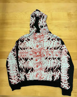 European And American Street New Striped Print Oversized Pullover Wome