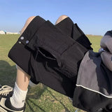summer casual purple cargo shorts men high street drawstring pocket baggy short sweatpants y2k hip hop bermudas homme shorts urban active pants