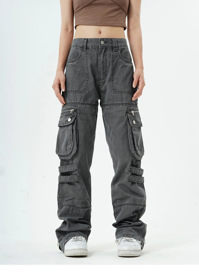 hip hip pants retro cargo harem pant streetwear side pockets harajuku joggers unisex new casual loose straight cotton trousers unique joggers style 2810