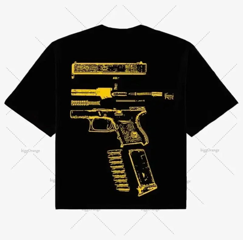 Cyberpunk Vintage t-shirt – Fashionable Gothic Letter Print Pattern Oversized T Shirt Me