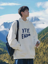 New Goth Oversized Pullover Hoodies For Men Letter Print Hooded Sweatshirts Hip Hop Aesthetic Harajuku Y2K Streetwear Hoodie