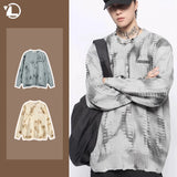layered flame street knit, photo-ready knit, trendy urban fashion top for men, layered streetwear look