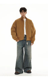retro baseball outerwear, daily essential, men's streetwear fashion, trendy oversized fit, urban techwear design, modern hip 