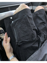 summer casual purple cargo shorts men high street drawstring pocket baggy short sweatpants y2k hip hop bermudas homme shorts unique joggers style 177