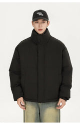 Winter Splice Denim Cotton-padded Jacket Men Women Stand Collar Fashion Loose Casual Thicken Warm Parkas Jacket Boyfriend Coat