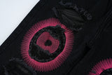 y2k streetwear embroidered ripped wide jeans for men washed destroyed torn flared jean male tassels hip hop jeans pants baggy unique jeans style 701