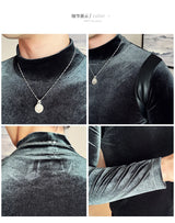 Trapwear Graphic tee – Turtleneck Stretch Slim Fit T Shirt Men Long Sleeve Thicken