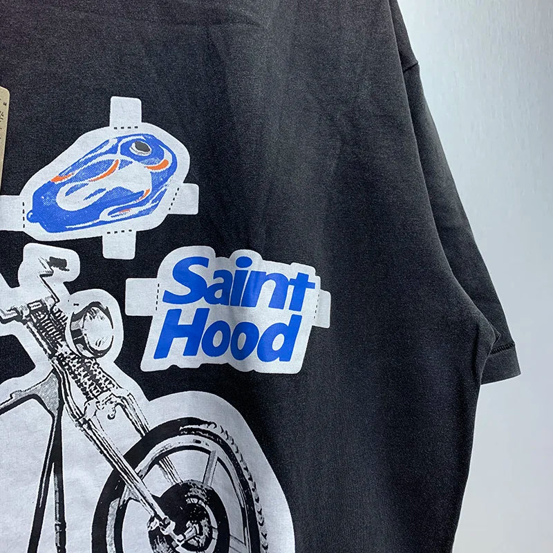 Trapwear Shirt – Vintage Wash Black Saint T Shirts Men Woman Best Quality Two – Urban Streetwear for Men & Women
