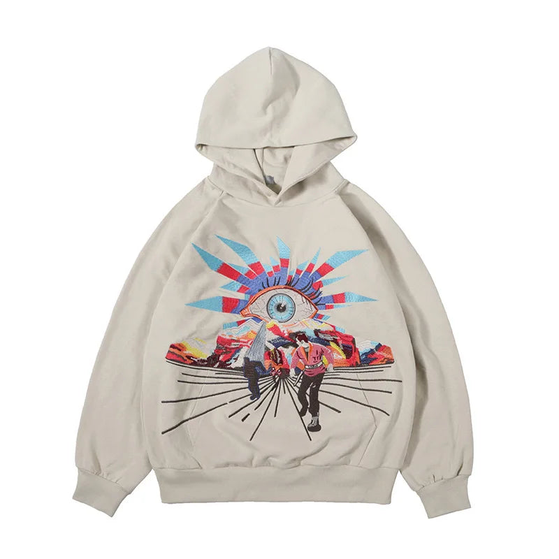 Y2K aesthetic hoodie with futuristic holographic branding