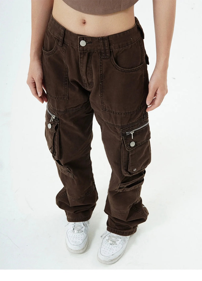 hip hip pants retro cargo harem pant streetwear side pockets harajuku joggers unisex new casual loose straight cotton trousers unique joggers style 2821