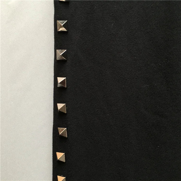 high new novelty luxury men 21 classic side metal rivets pockets comfortable cotton parkour sweat casual pants sweatpants d47 sporty tapered joggers