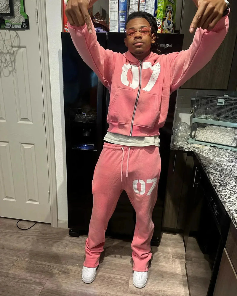 women street suit streetwear y2k casual sweatpants zip cardigan fashion digital print hooded men loose drawstring sweatpants unique joggers style 2488
