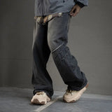 hip hop american trend retro straight leg washed denim jeans spring and autumn high street couple loose wide leg casual pants vintage washed jeans