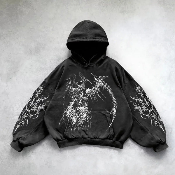 Trendy American Harajuku Devil Oversized Sweatshirt Hoodie Womens Goth
