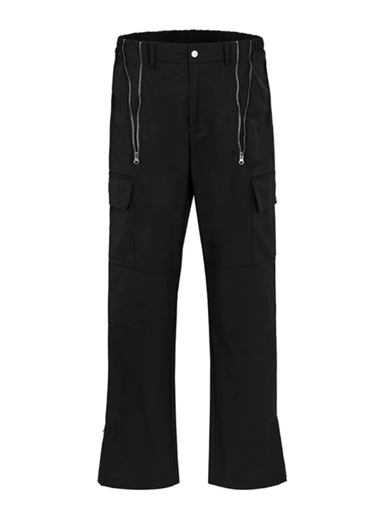 fashion zipper open waist pants with side pockets cargo pants trousers streetwear hip hop military casual pants joggers men casual joggers