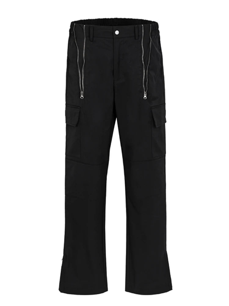 fashion zipper open waist pants with side pockets cargo pants trousers streetwear hip hop military casual pants joggers men casual joggers