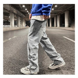 fashion denim straight pants hip hop jeans with zipper streetwear trousers new summer casual joggers men designer jeans for men unique joggers style 1154