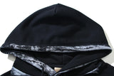 Retro Distressed Graffiti Letter Embroidery Washed Black Sweatshirts M