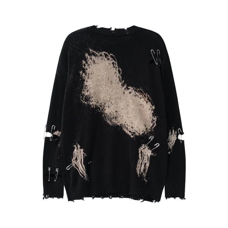 bold flame design top, high-street layer, cozy fashion fit, stylish street outfit, modern aesthetic appeal