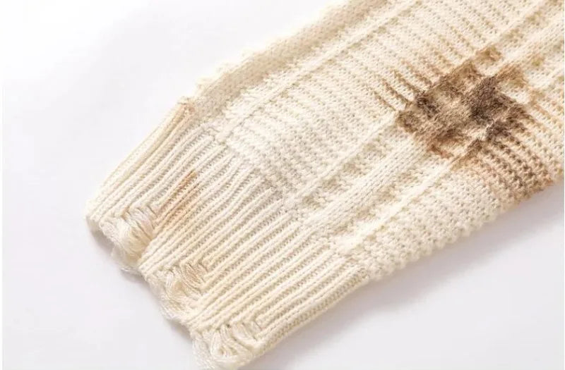 varsity flame knitwear, statement sweater, cozy knitwear for men, oversized grunge aesthetic winter top