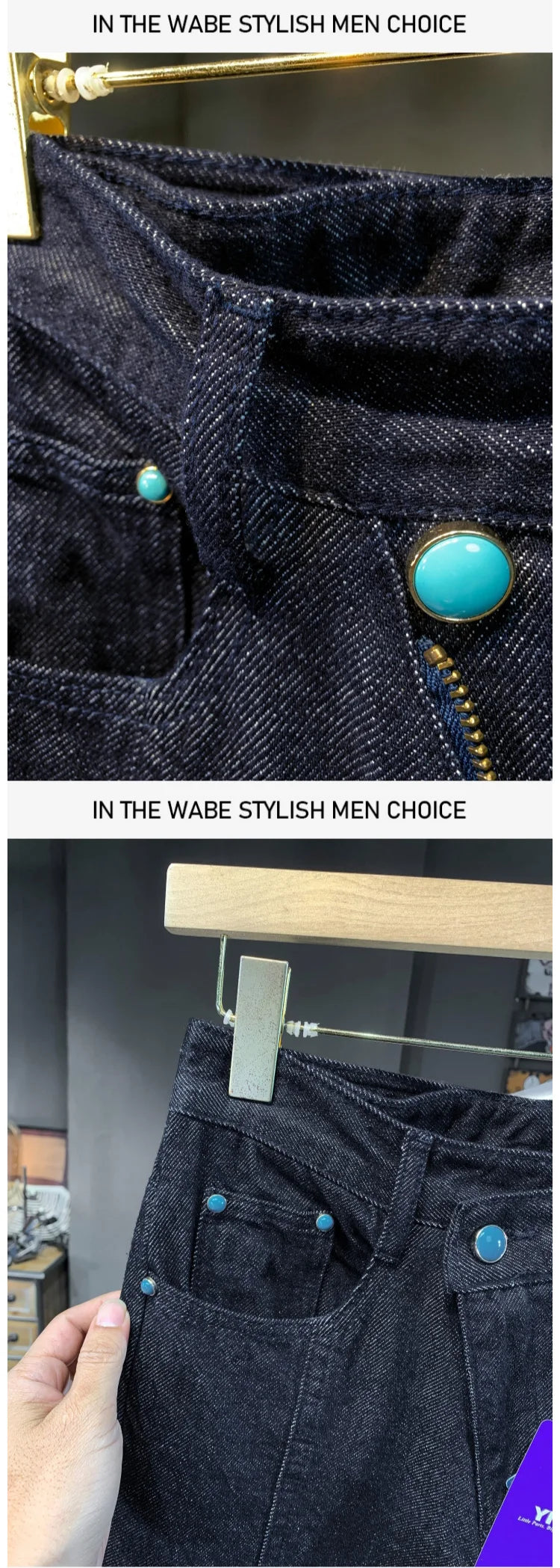 men streetwear splice denim fashion brand hip hop loose casual straight jeans pant cityboy deep blue y2k jeans trousers for men unique jeans style 1880
