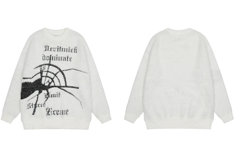 techwear flame knit sweater with structured oversized fit, ideal for cold streetwear layers, men’s streetwear clothing piece 