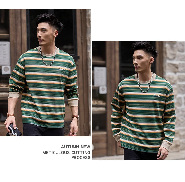 Gothic Melting smiley – Men Retro Fashion Streetwear Loose Casual Long Sleeve Plus S