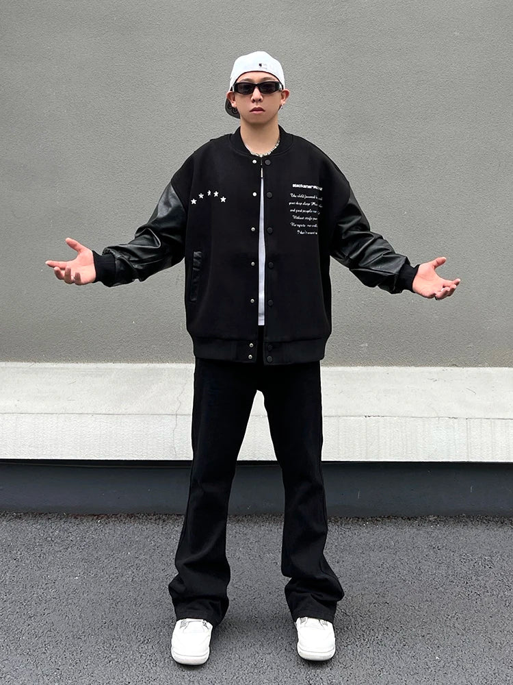 men streetwear jacket patchwork baseball bomber jackets coats hip hop harajuku motorcycle oversized outerwear nan fashion pho - variant style 943fde for streetwear fashion