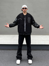 men streetwear jacket patchwork baseball bomber jackets coats hip hop harajuku motorcycle oversized outerwear nan fashion pho - variant style 943fde for streetwear fashion