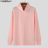 Fashion Casual Style Tops Incerun New Mens Pile Collar Design Hoodies
