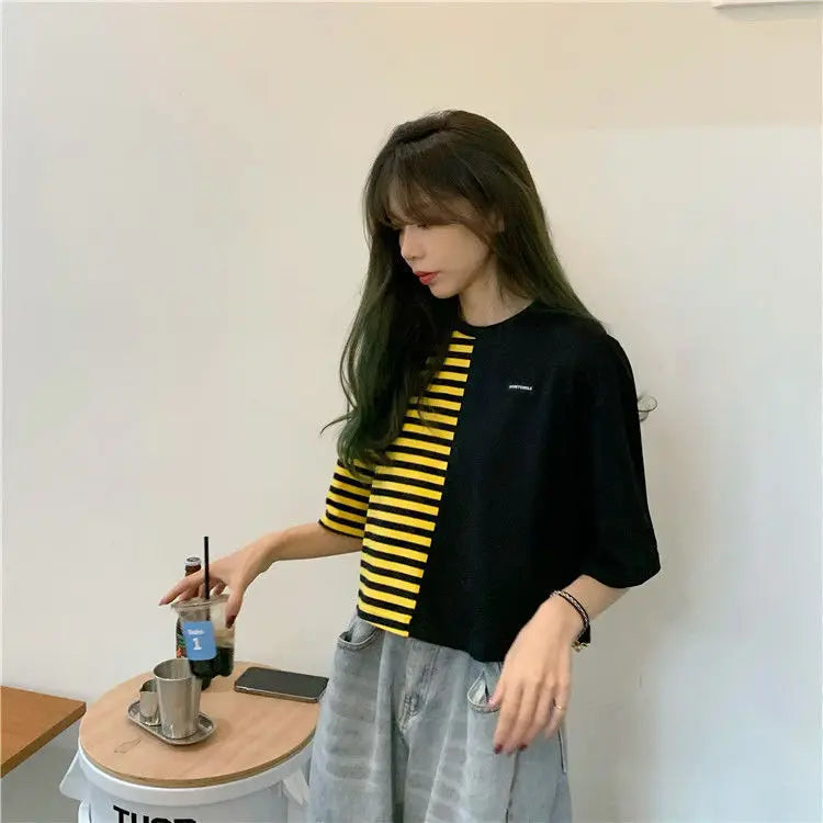 Trapwear Anime panel – Short Sleeved T Shirt Women 2024 New Summer Design White Spl