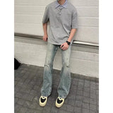 Harajuku Barcode glitch – Summer Street Handsome Patchwork Polo Shirt Short Sleeved Me