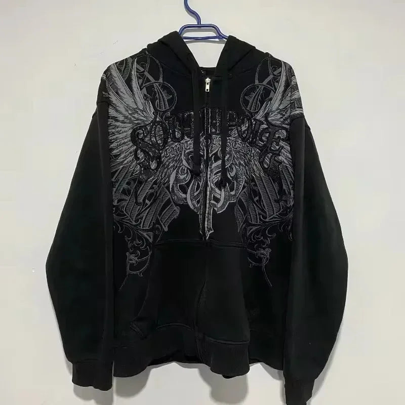 American Street Fashion Trend Loose Hoodie Men Harajuku Y2K New Hip Ho