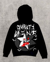 American Gothic Cartoon Letter Print Oversized Hoodie Womens Y2K Stree