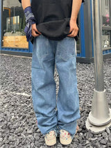 fashion ripped holes denim jeans harajuku embroidery straight jean trousers y2k trouser unisex hip hop streetwear jeans pants vintage washed jeans