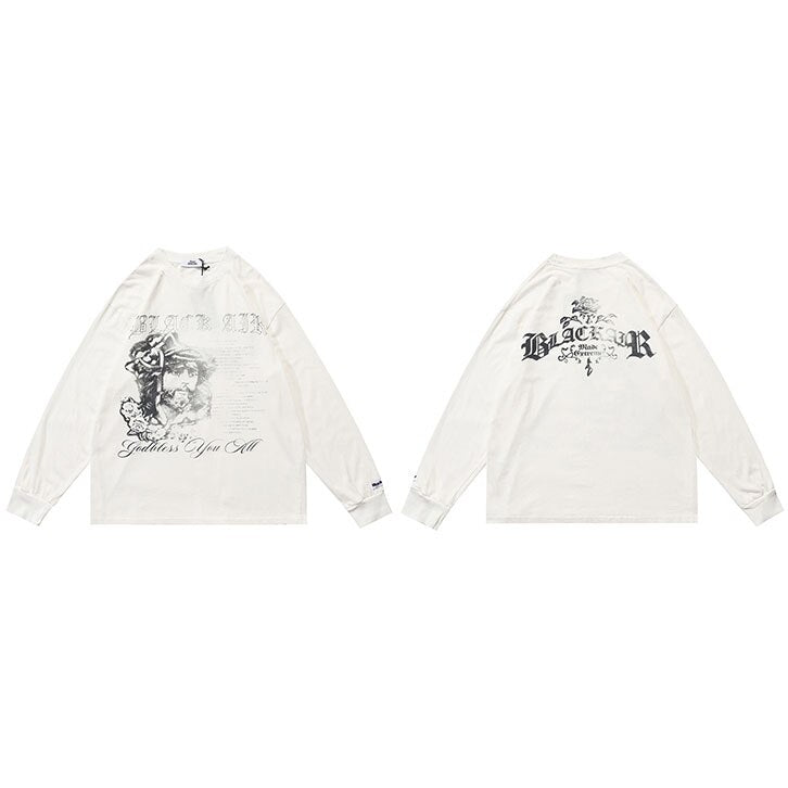 "Retro Rose" Unisex Men Women Streetwear Graphic Sweatshirt Daulet Apparel