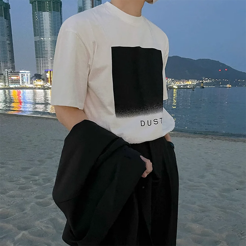 Sadcore Crying angel – Korean Round Neck Short Sleeve T Shirt Mens Summer Tide Bran