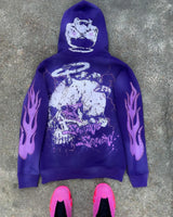 Cyberpunk Shirt – Harajuku Skull Print Hoodies Women Graphic Y2K Top Oversized – Streetwear Fashion for Men & Women