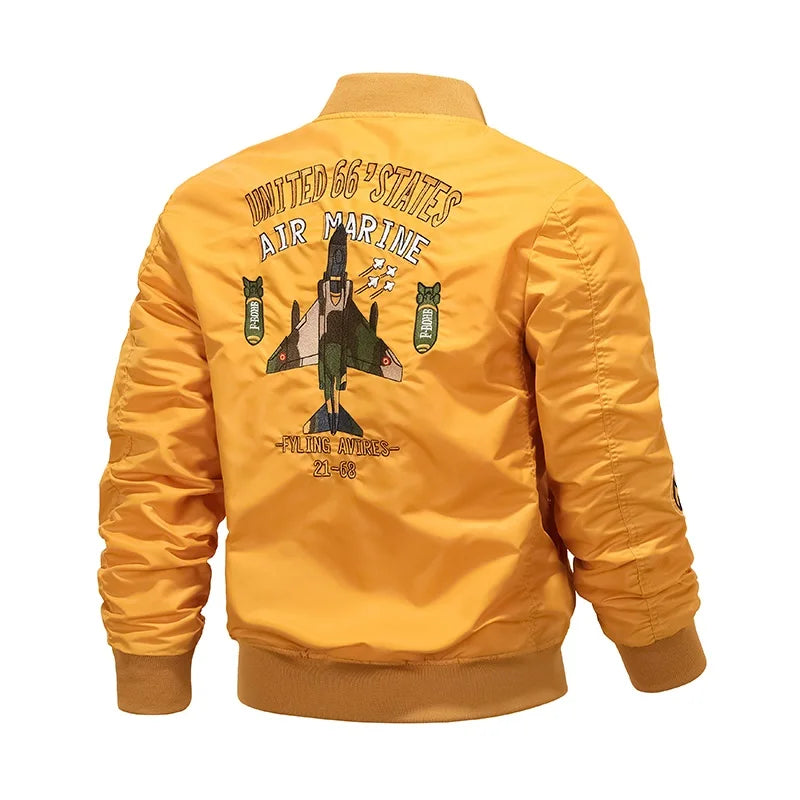 fit everyday design essential streetwear style image mens-spring-and-autumn-thin-army-green-black-yellow-motorcycle-pilot-baseball-uniform-sports-jacket-mens-hip-hop-style-jacket wear hip urban style fashion high quality - casual da5705 print oversized graphic hop material premium unisex streetwear design ID 32f23