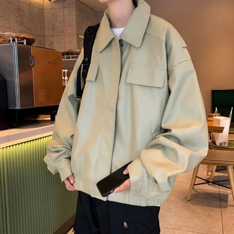 leather varsity jacket, cold weather layer, hip hop