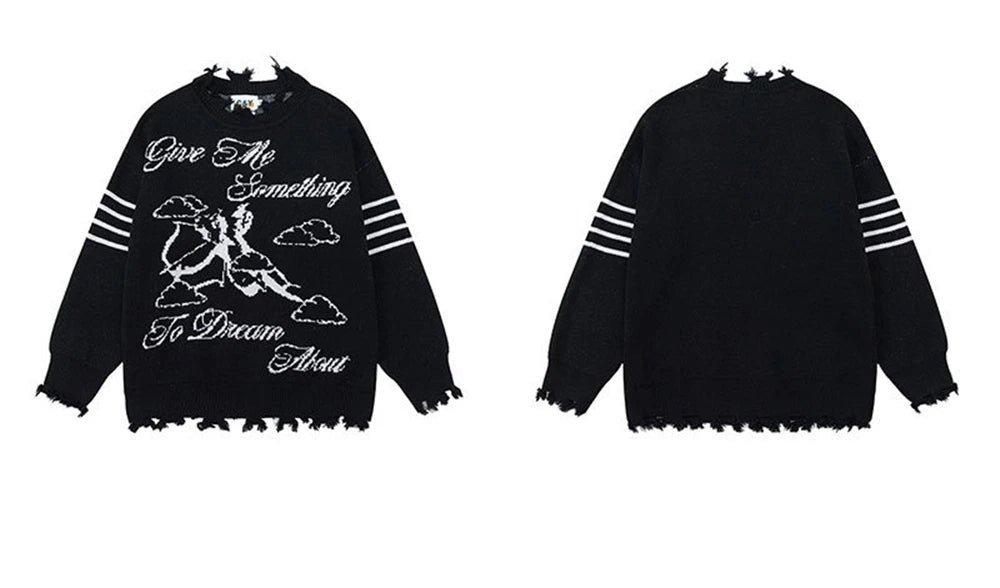 oversized flame jumper with bold print, ideal for photo-ready Y2K streetwear layering, street fashion menswear trend for seas