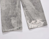 2023 european and american vintage digital printing jeans washed distressed straight denim pants mens streetwear y2k jean pants unique jeans style 5797